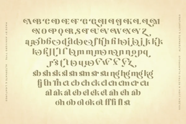 Golden Lush a Retro Glamorous Font